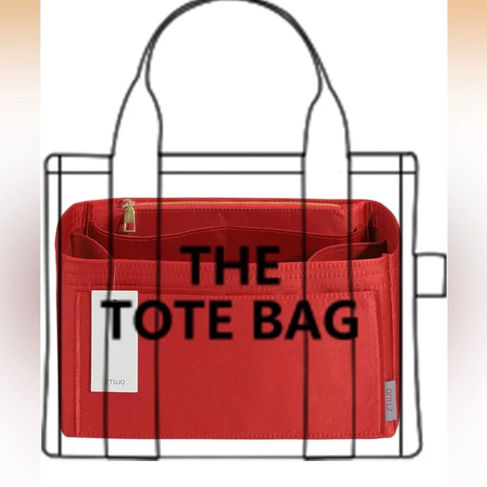 ZTUJO Purse Organizer Insert, Silky Touch Bag Insert W/Bottle Holder, M 659/lb2